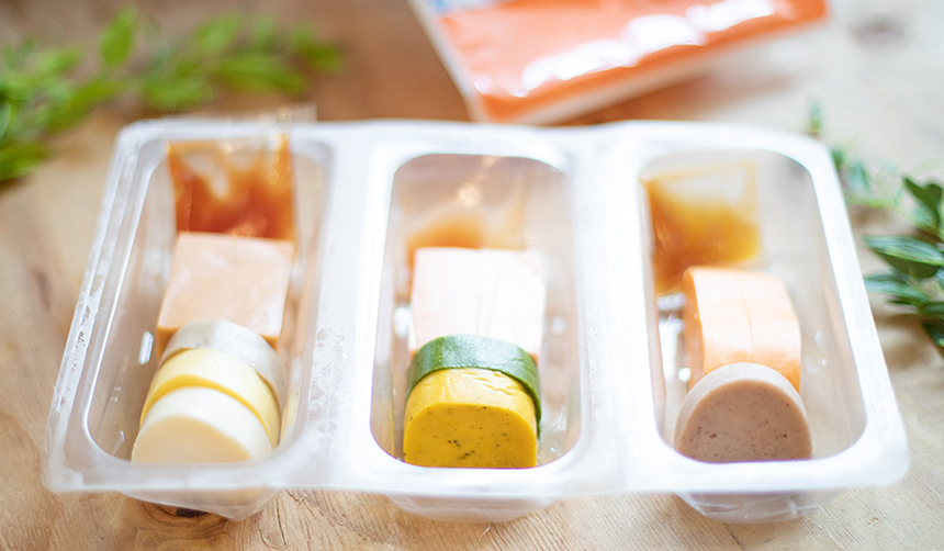 ムーミーくんムース食の彩り豊かな盛り付け例