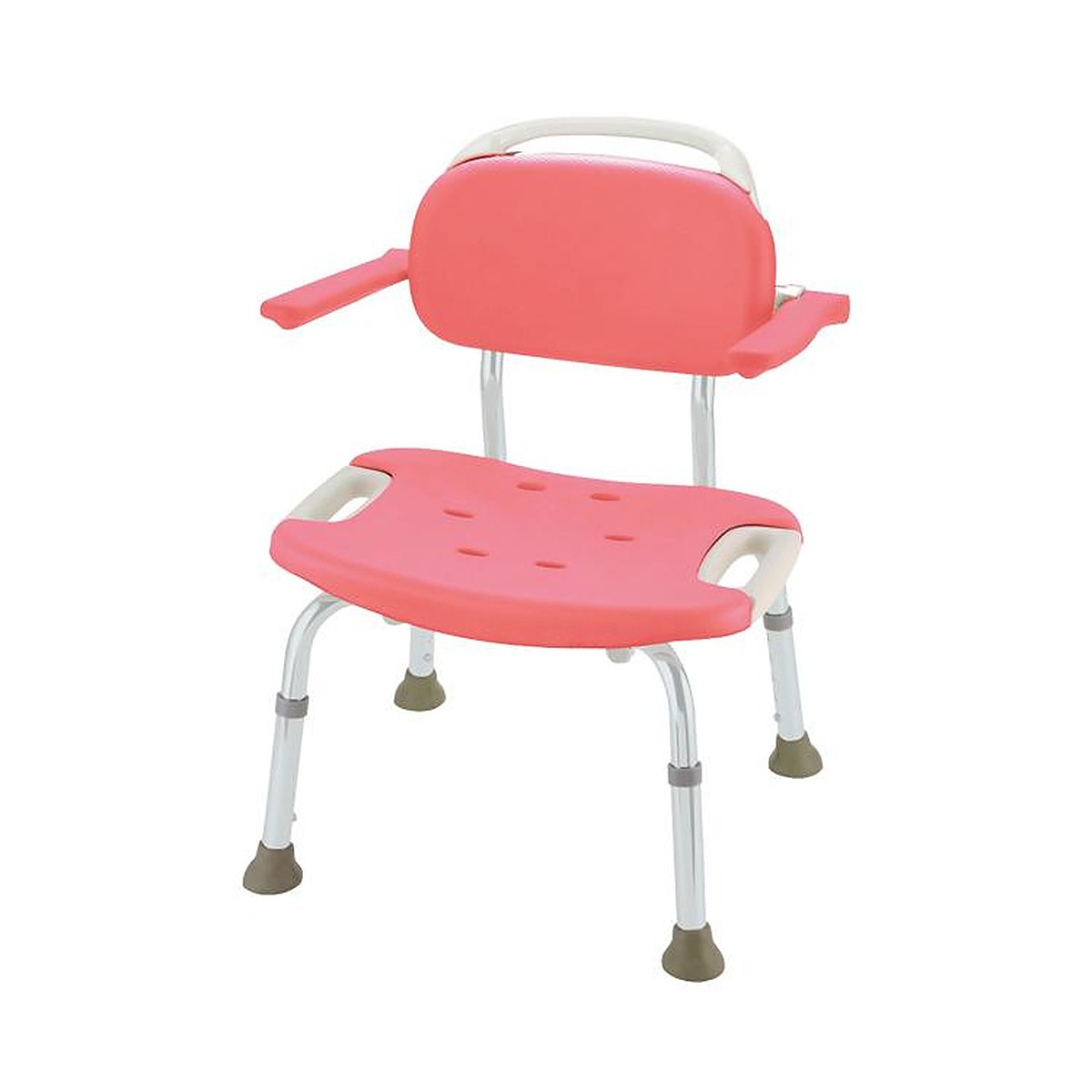 固定式 シャワーチェア やわらかシャワーチェア 肘掛付ワイド / 49351 ピンク