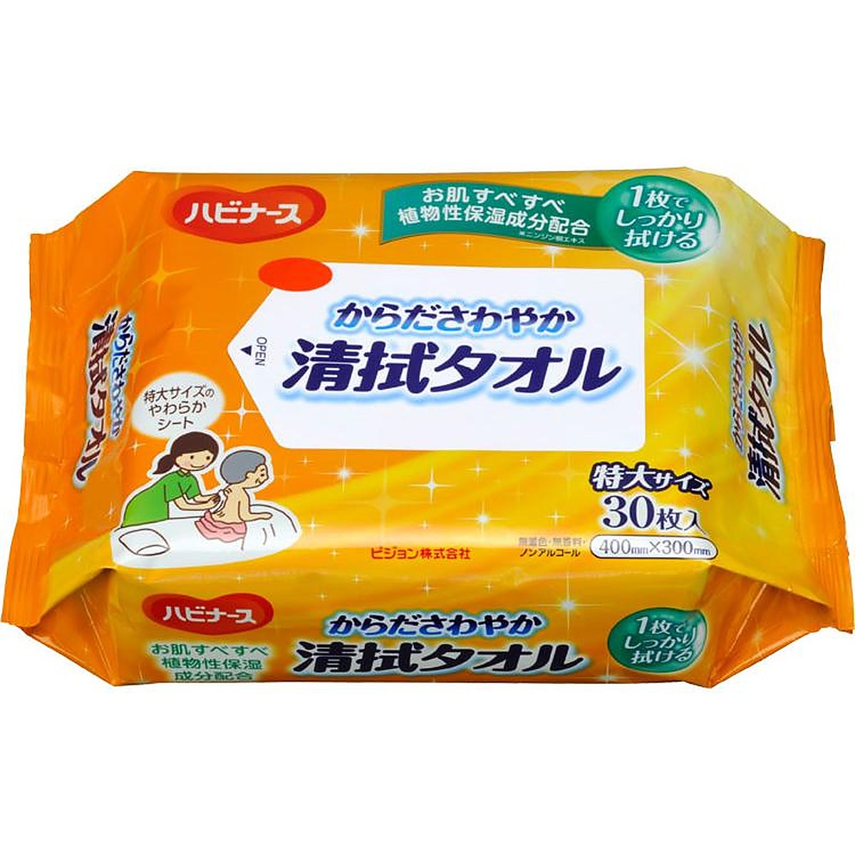 ウェットタイプ 清拭タオル ハビナース からださわやか清拭タオル / 1005639 特大 30枚入